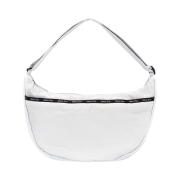 Matin Kim Glossy Fabric Round Cross Bag Light Grey
