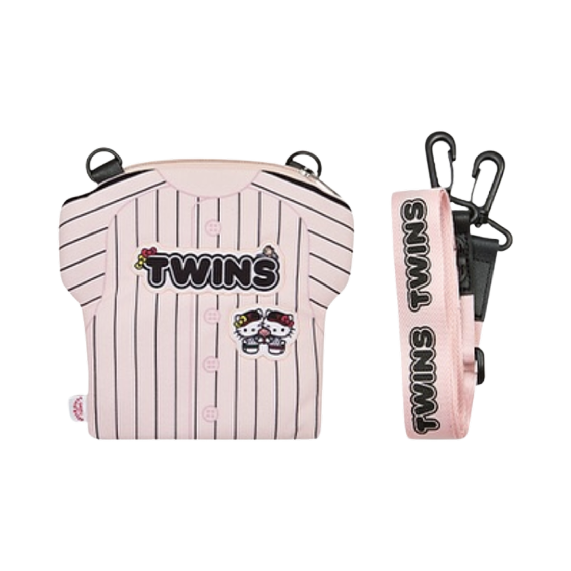 LG 트윈스 x 헬로 키티 패션 유니폼 파우치백 핑크 블랙(LG Twins x Hello Kitty Fashion Uniform Pouch Bag Pink Black)