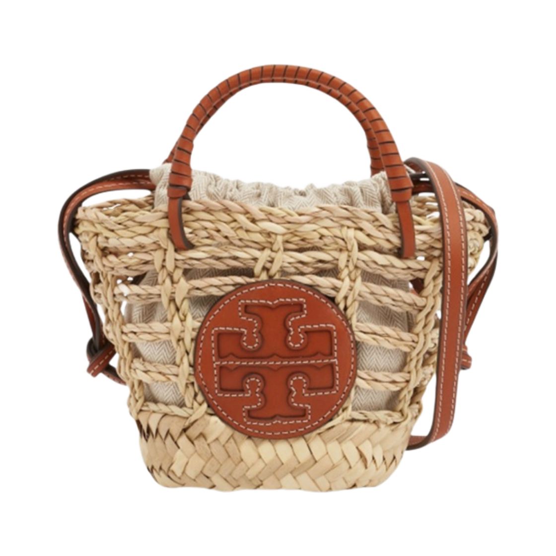 토리버치 엘라 오픈 미니 베스킷 토트백 내츄럴(Tory Burch Ella Open Mini Basket Tote Bag Natural) - 1