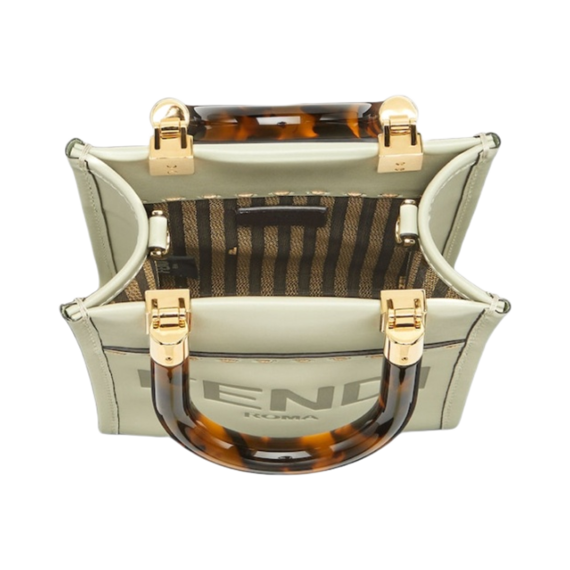 펜디 미니 선샤인 쇼퍼 레더 백 그린(Fendi Mini Sunshine Shopper Leather Bag Green) - 4