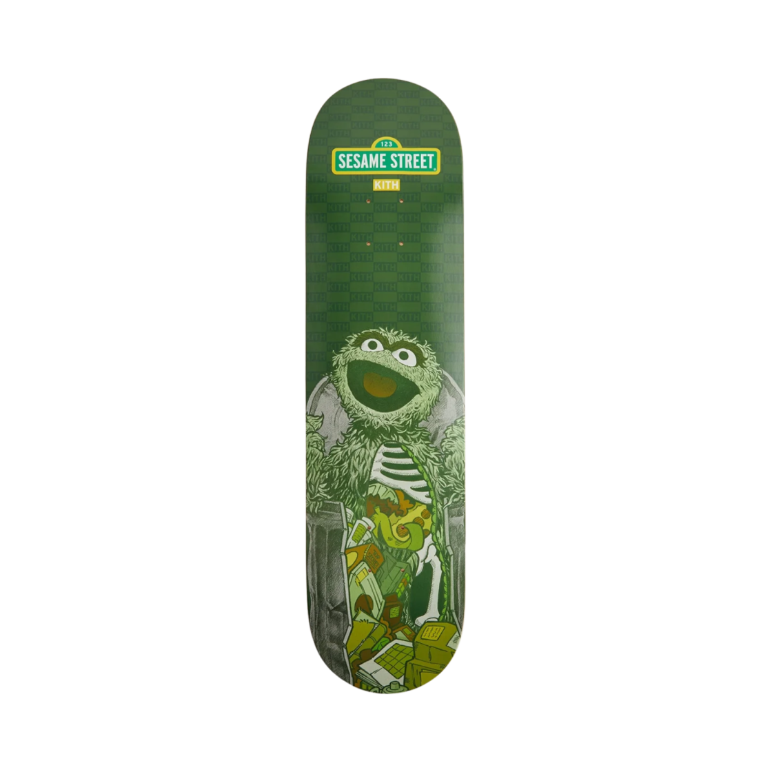 KHL150547-308 Kith x Sesame Street Skatedeck Xray Oscar The Grouch Conifer