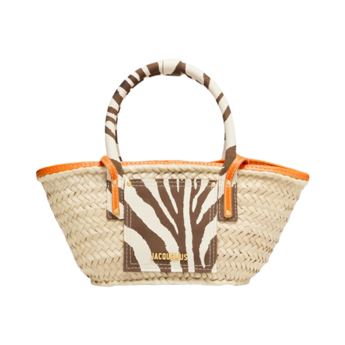 자크뮈스 르 쁘띠 파니에 솔리 미니 비치 바스켓 백 프린트 지브라 브라운(Jacquemus Le Petit Panier Soli Mini Beach Basket Bag Print Zebra Brown) - 1