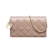 Dior Lady Pouch Hazelnut Patent Cannage Calfskin