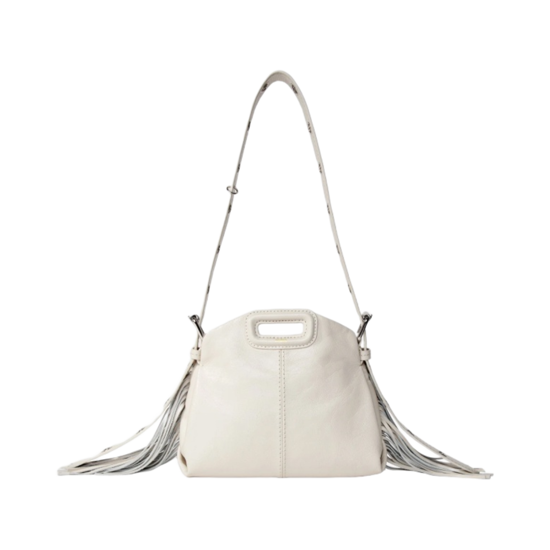 (W) 마쥬 크랙 레더 미스 M 미니백 블랑((W) Maje Miss M Mini Bag in Cracked Leather Blanc)