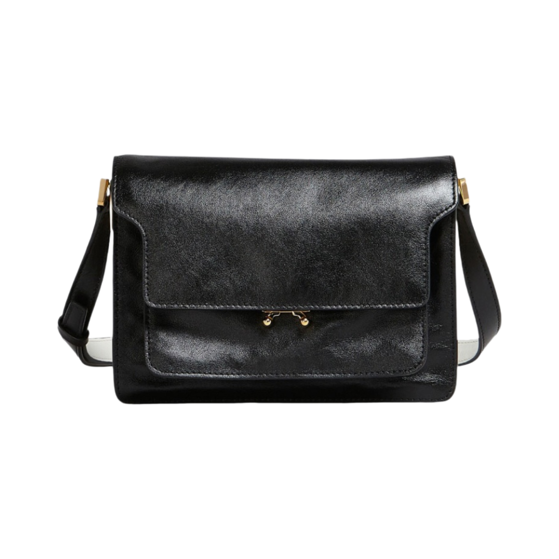 마르니 레더 소프트 미디움 트렁크백 블랙 라임 스톤(Marni Leather Soft Medium Trunk Bag Black Lime Stone) - 1