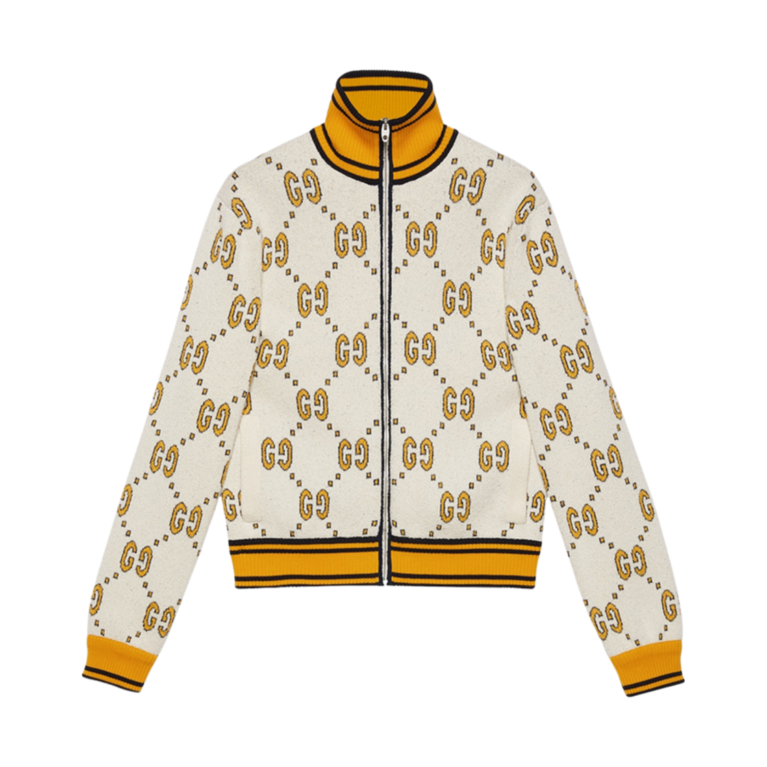 구찌 GG 코튼 집 자켓 아이보리 블루(Gucci GG Cotton Zip Jacket Ivory Blue) - 1