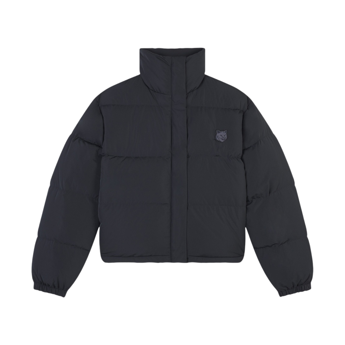 LW02207WQ4016-P199 Maison Kitsune Bold Fox Head Patch Cropped Puffer in Nylon Black