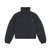 Maison Kitsune Bold Fox Head Patch Cropped Puffer in Nylon Black