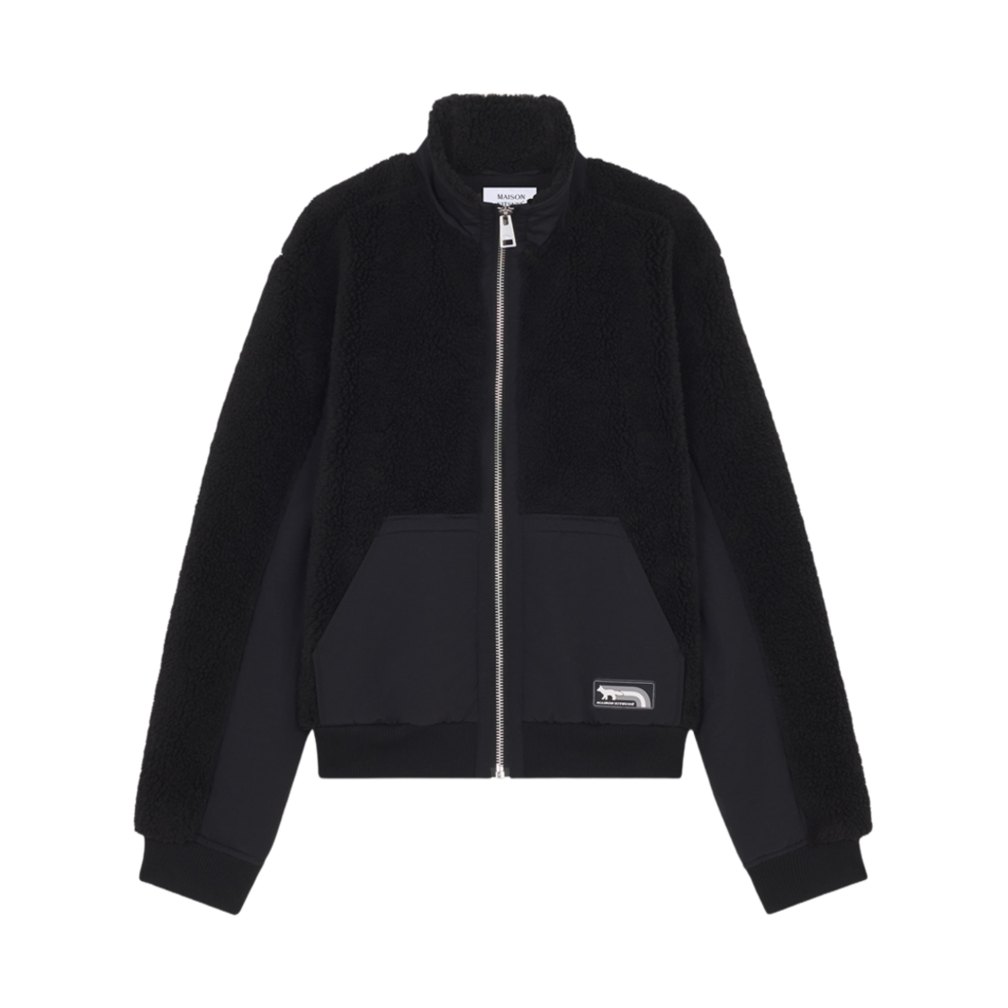 NM02101WM2012-P199 Maison Kitsune Flash Fox Fleece Jacket Black