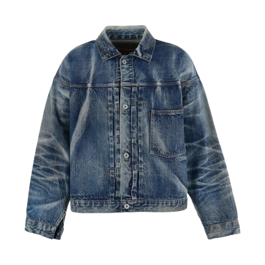 HR8-0000-C39 Saint Mxxxxxx x Berberjin Damage Denim Jacket Blue - 25SS