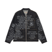 Stussy Zip Work Jacket City Link Denim Washed Black