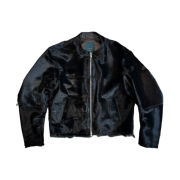 Undermycar Indian Goat Hair Blocked Rider Jacket Goat Black - 25SS