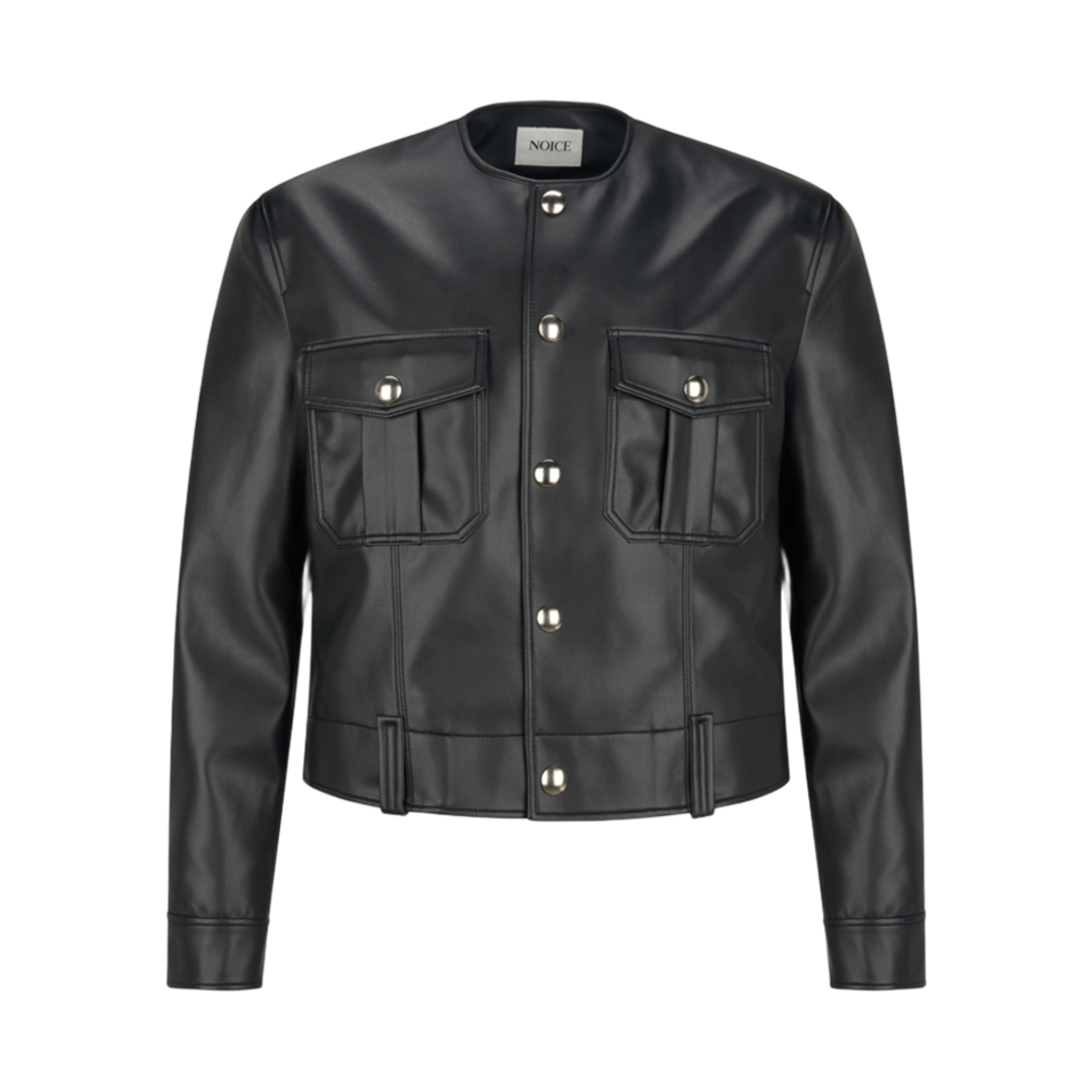 NMA5AWJ03BK Noice Pure Collar Leather Jacket Black - 대표 이미지 #1