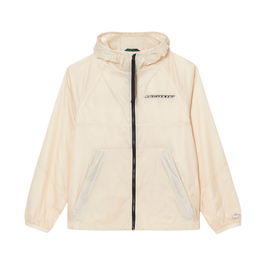 라코스테 액티브 립스탑 후드 블루종 화이트 블랙(Lacoste Active Ribstop Hoodie Blouson White Black)