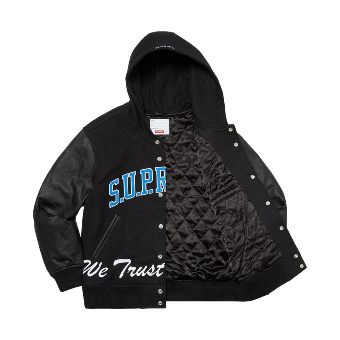 슈프림 킹 후드 바시티 자켓 블랙 - 20FW(Supreme King Hooded Varsity Jacket Black - 20FW) - 2