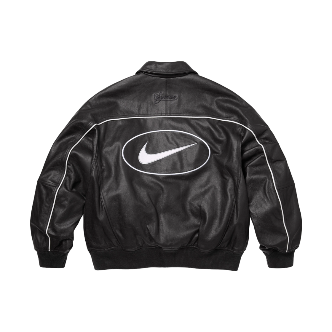 슈프림 x 나이키 레더 바시티 자켓 블랙 - 25SS(Supreme x Nike Leather Varsity Jacket Black - 25SS)