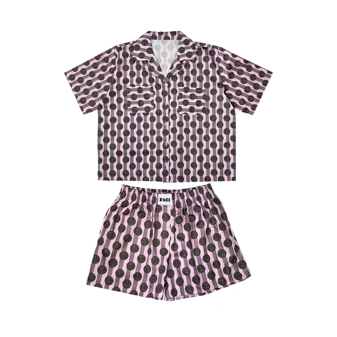 Foliday Stripe PJ Set (2pcs), Pink Foli Women Foliday Stripe PJ Set (2pcs)Pink