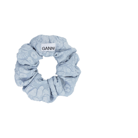 A5027-772 (W) Ganni Stretch Jacquard Scrunchie Sky Blue