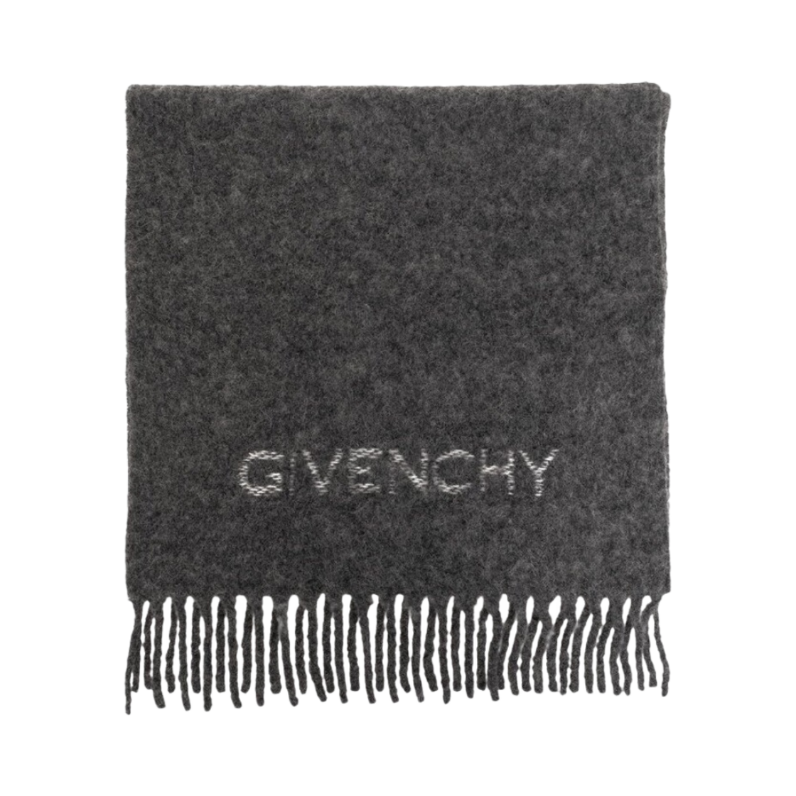 지방시 로고 니트 인타르시아 머플러 그레이(Givenchy Logo Knit Intarsia Muffler Grey)