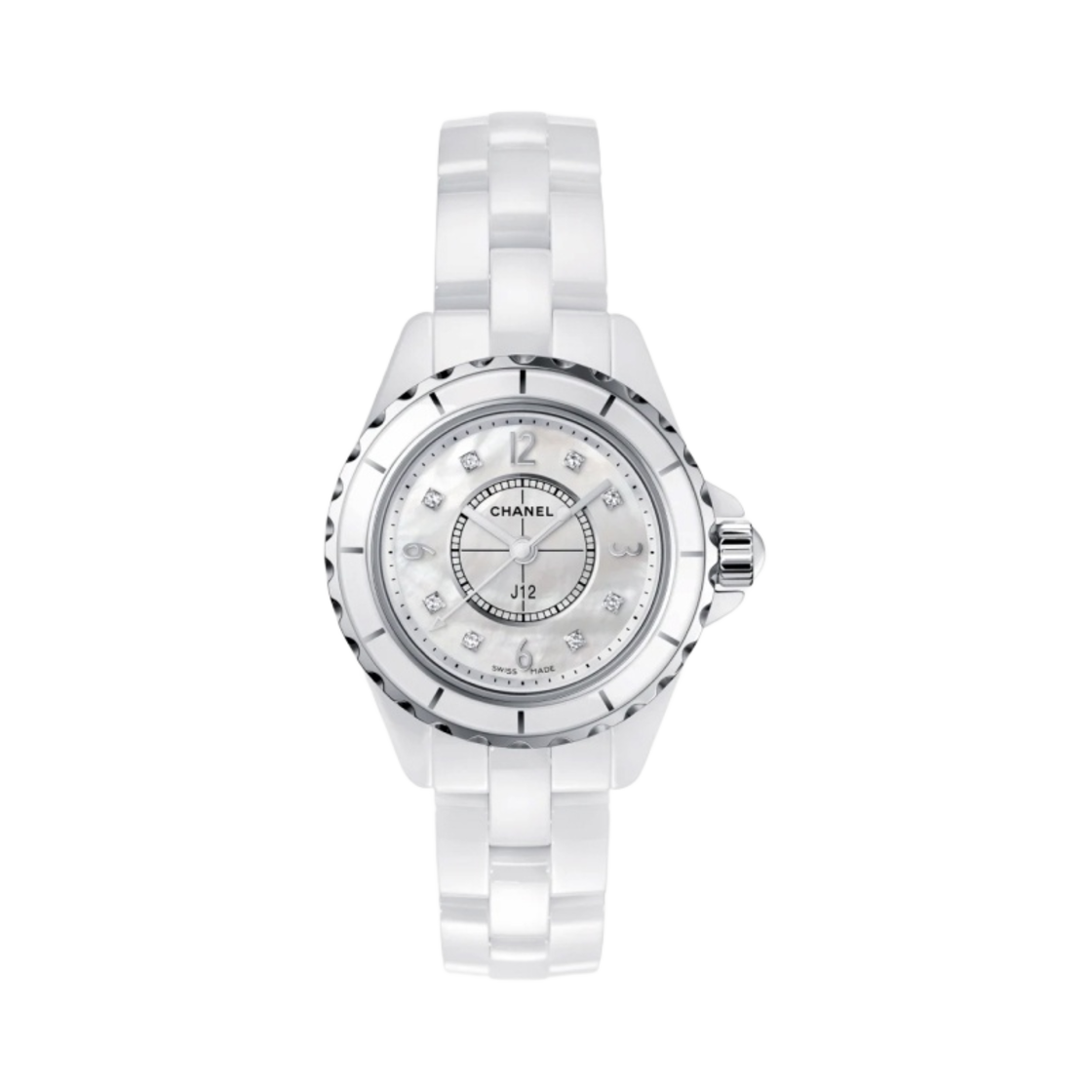 H2570 Chanel J12 Watch 29mm Quartz White MoP Diamond Indicators
