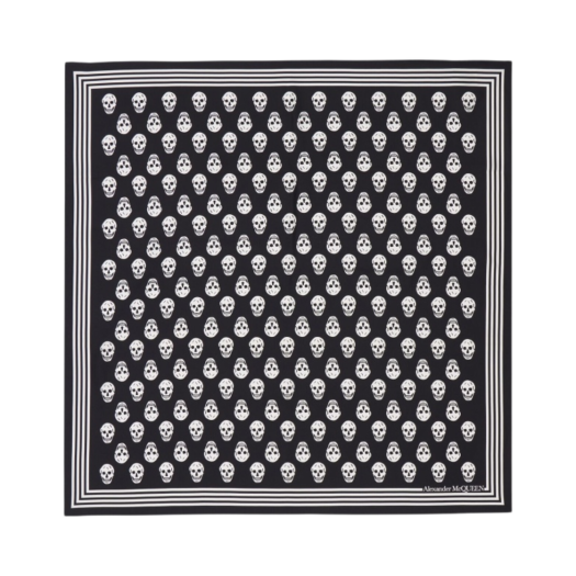 Alexander McQueen Biker Skull Scarf Black