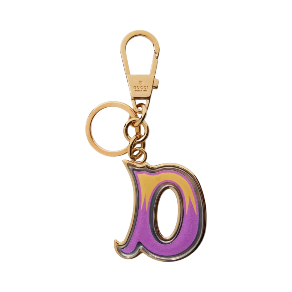 구찌 레터 D 플렉시글라스 키체인 라이트 퍼플 골드(Gucci Letter D Plexiglas Keychain Light Purple Gold) - 1