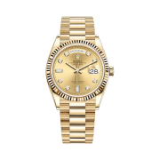 Rolex Day-Date 36mm 128238 Champgne Diamond-Set President