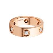 Cartier Love Ring Classic Rose Gold Diamonds