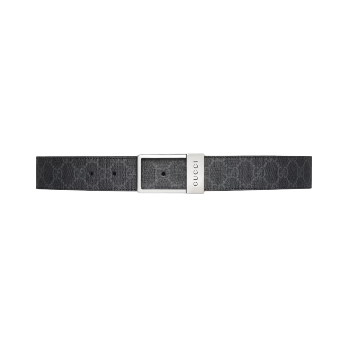 구찌 GG 벨트 직사각형 버클 블랙 GG 슈프림(Gucci GG Belt with Rectangular Buckle Black GG Supreme) - 1