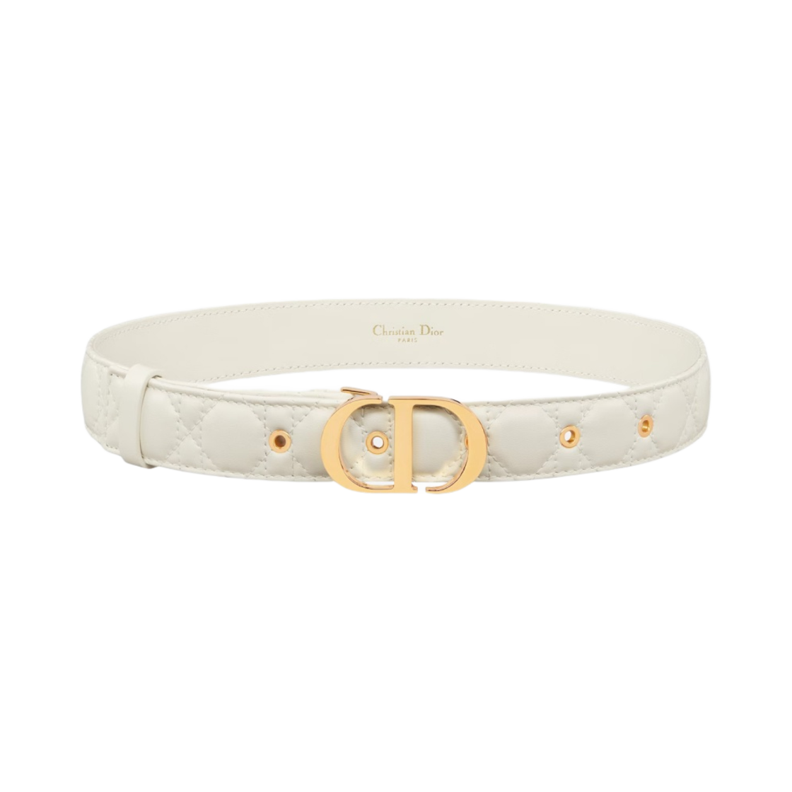 (W) 디올 30 몽테뉴 30mm 카프스킨 벨트 라떼 까나쥬((W) Dior 30 Montaigne 30mm Calfskin Belt Latte Cannage) - 1