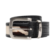 Stussy Leather Overlay Belt Black
