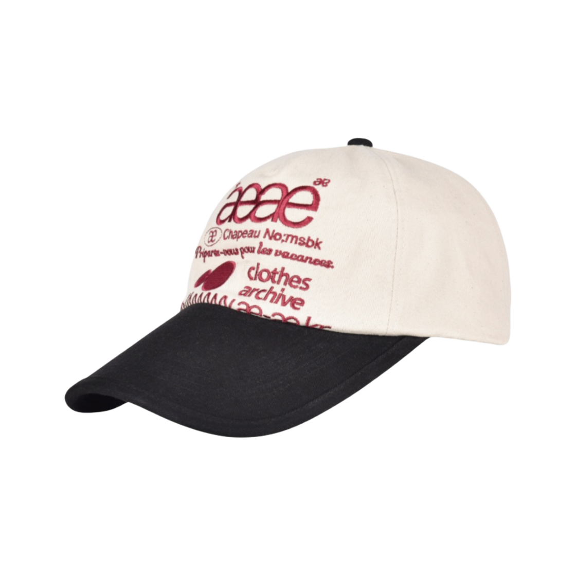 에이에이 웹 로고 5 패널 볼캡 에크루 블랙(Aeae Web Logo 5 Pannel Ball Cap Ecru Black) - 2