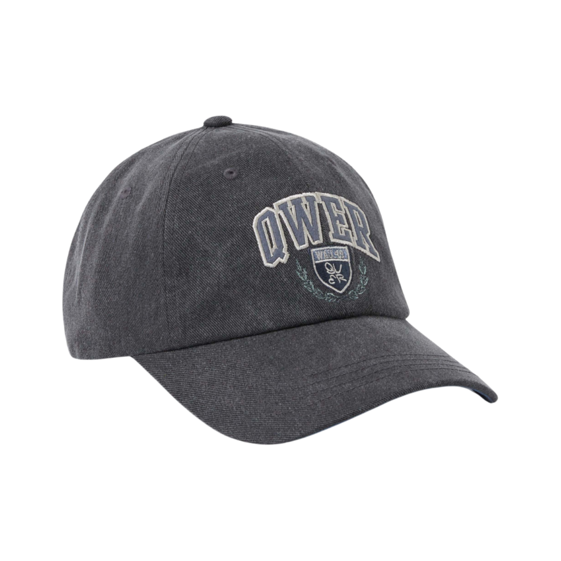 후아유 x QWER 워시드 볼캡 그레이(WHO.A.U x QWER Washed Ball Cap Gray)
