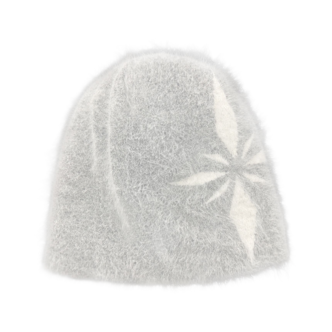 BLR2D12AC01-GY BLR Snowflakes Logo Angora Beanie Grey