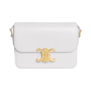 Celine Teen Triomphe Bag in Shiny Calfskin Arctic White