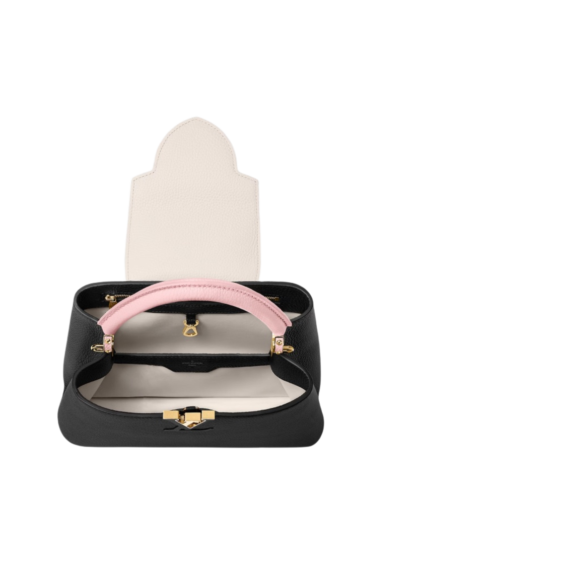 루이비통 카퓌신 MM 블랙 소프트 그레이지 로즈 자스민 핑크(Louis Vuitton Capucines MM Black Soft Greige Rose Jasmin Pink) - 4