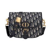 Dior Medium Bobby Bag Blue Gold Oblique Jacquard