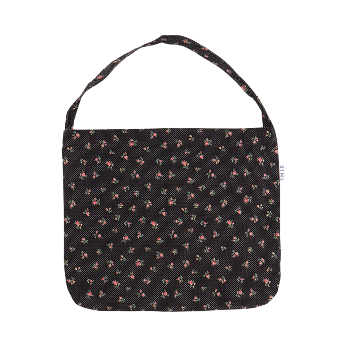 이미스 플라워 코듀로이 에코백 블랙(Emis Flower Corduroy Eco Bag Black)