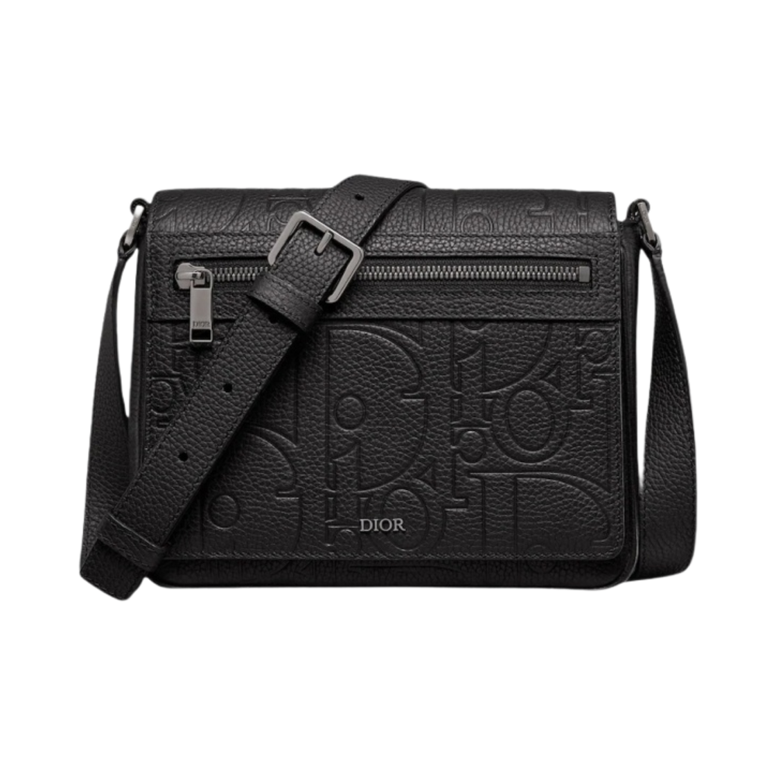디올 메신저백 플랩 디올 그래비티 레더 그레인드 카프스킨 블랙(Dior Messenger Bag with Flap Dior Gravity Leather Grained Calfskin Black) - 1