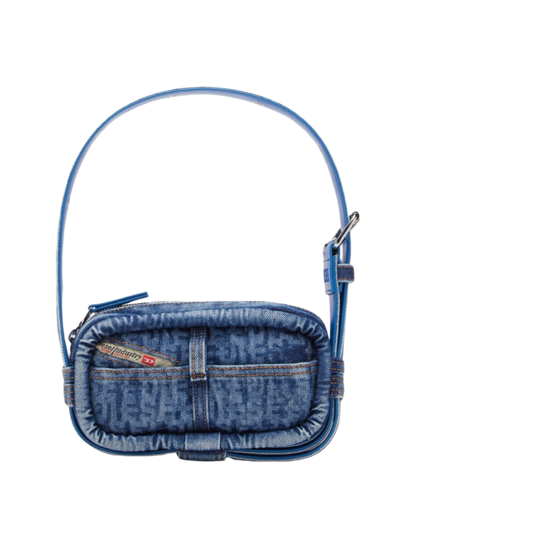 디젤 닐-미니 크로스바디백 인 모노그램 데님 블루