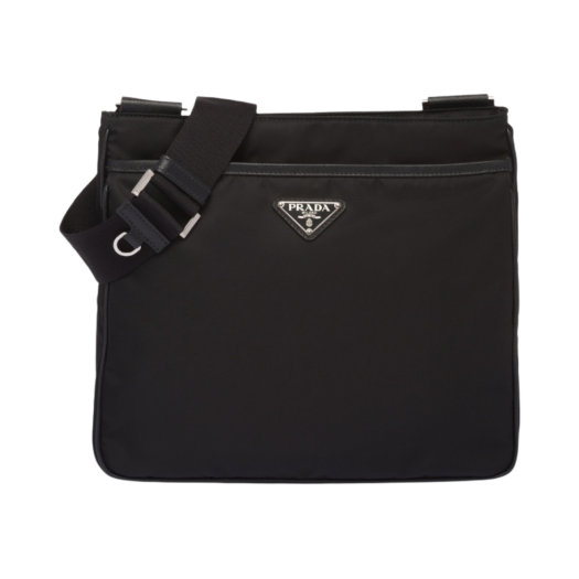 Prada Re-Nylon and Saffiano Leather Shoulder Bag Black