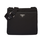 Prada Re-Nylon and Saffiano Leather Shoulder Bag Black