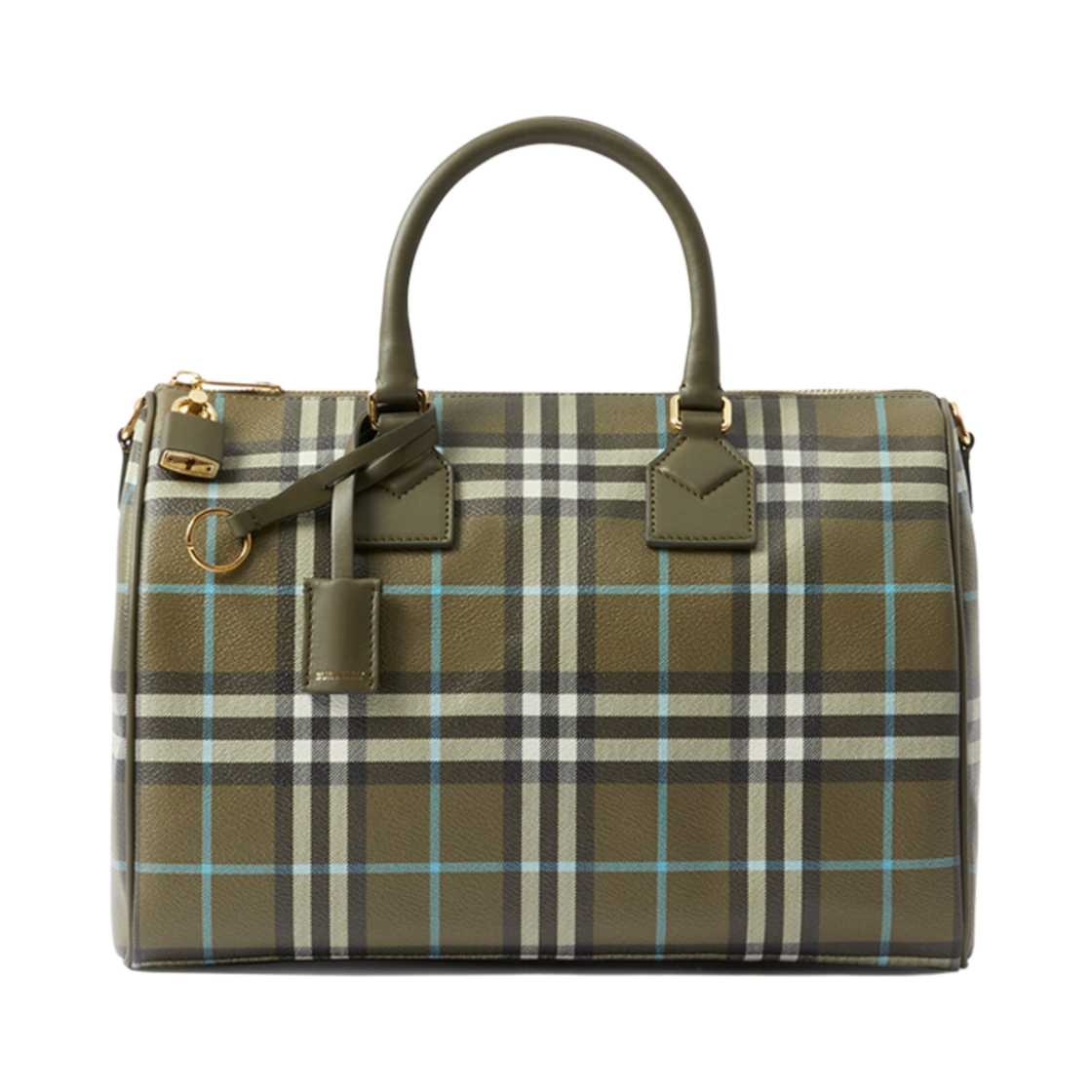 버버리 체크 미디움 볼링백 올리브 그린(Burberry Check Medium Bowling Bag Olive Green) - 1