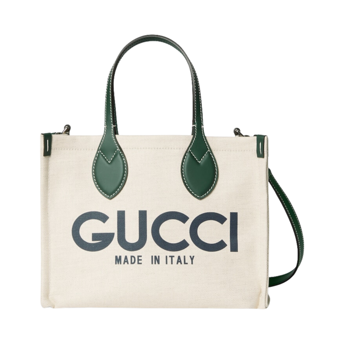 772144-FACUL-8572 Gucci Print Small Tote Bag Beige Dark Green
