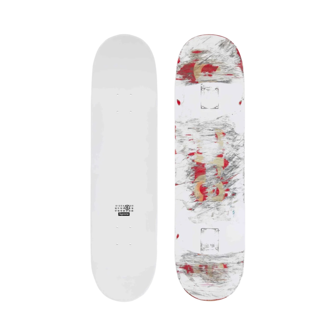 슈프림 x MM6 메종 마르지엘라 스케이트보드 화이트 - 24SS(Supreme x MM6 Maison Margiela Skateboard White - 24SS)