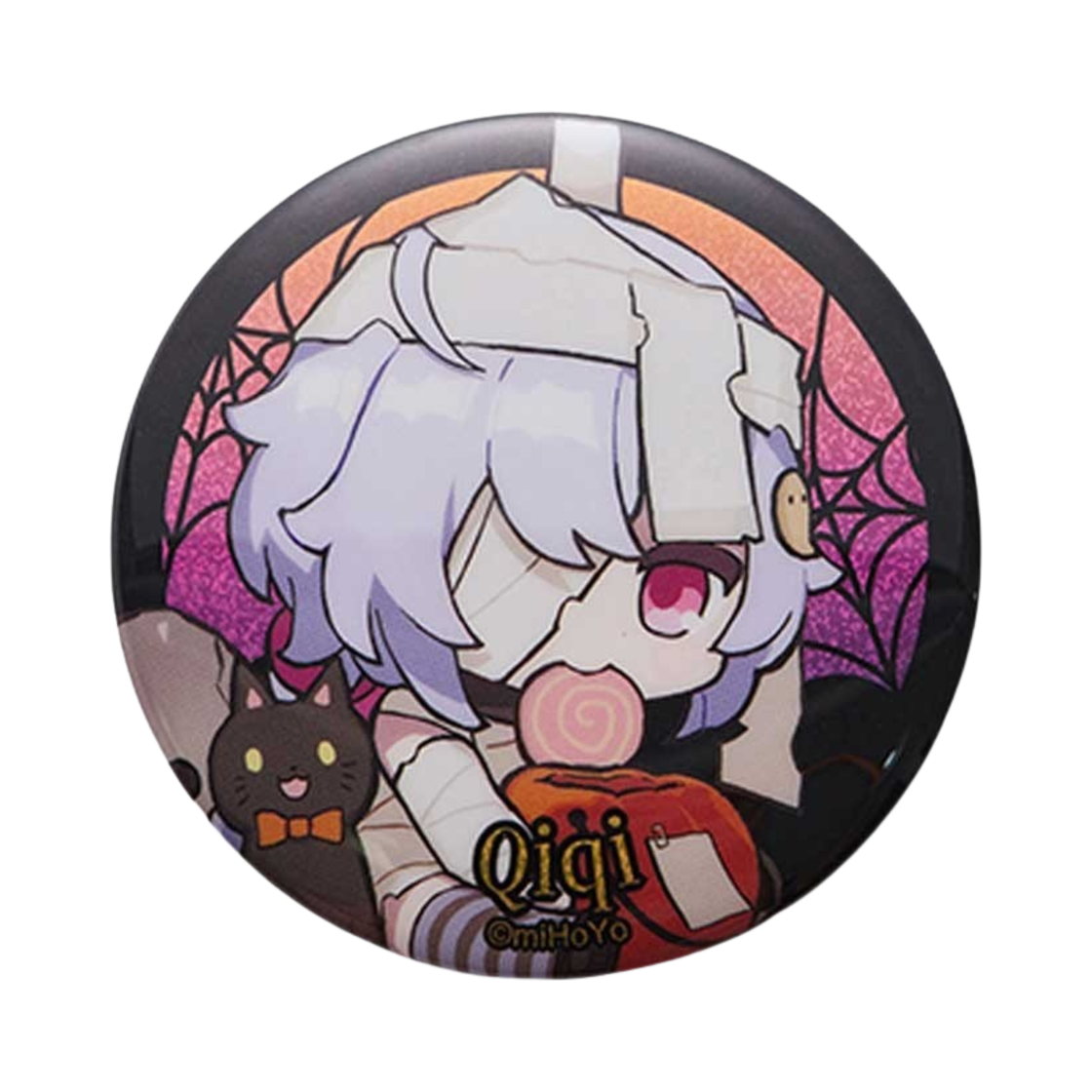 6974696614237 Genshin Badge Halloween Theme Chibi Character Qiqi