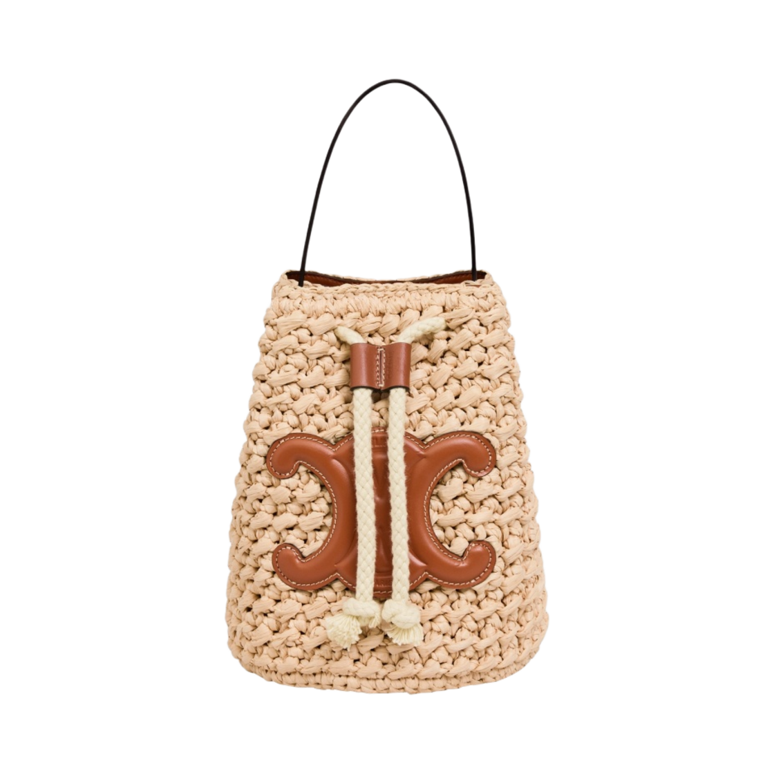 셀린느 라피아 카프스킨 틴 드로우스트링 내츄럴 탄