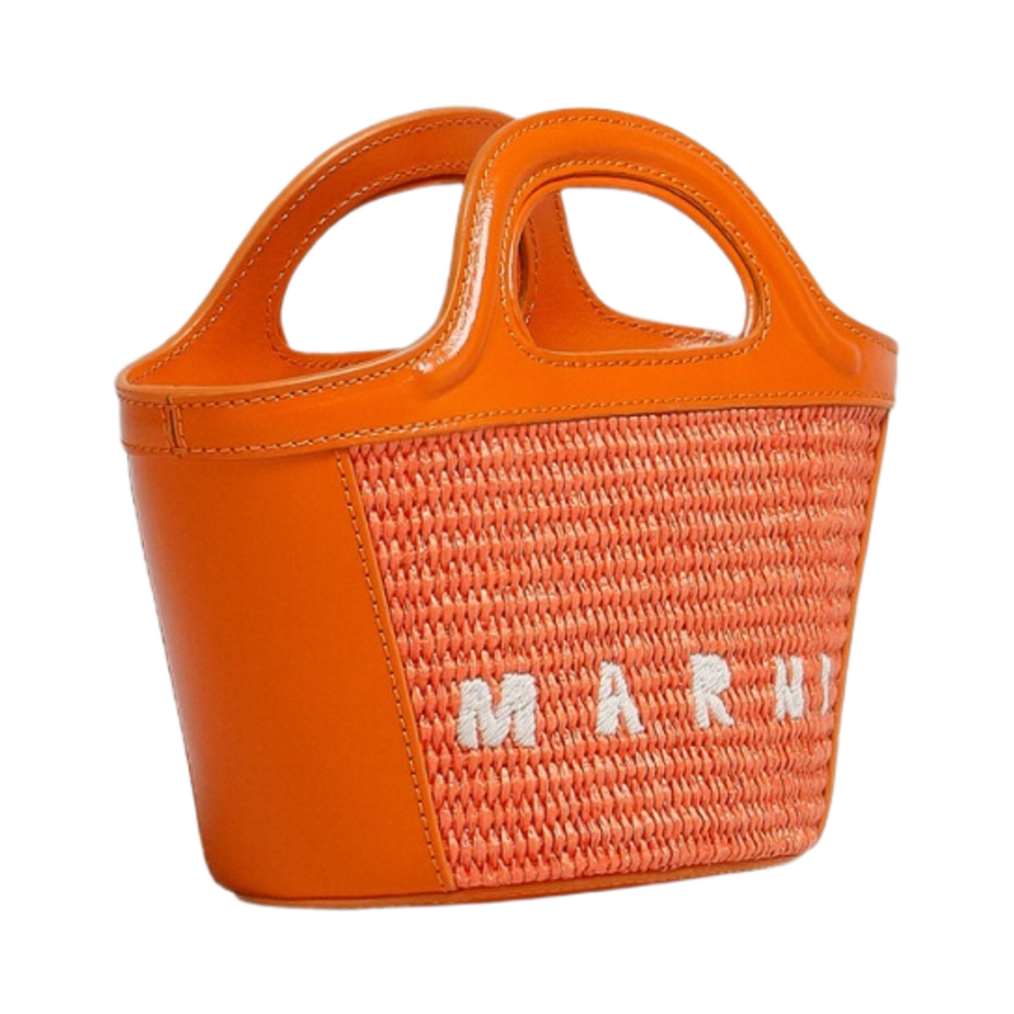 마르니 레더 & 라피아 트로피컬리아 마이크로백 캐롯(Marni Leather & Raffia Tropicalia Micro Bag Carrot) - 2