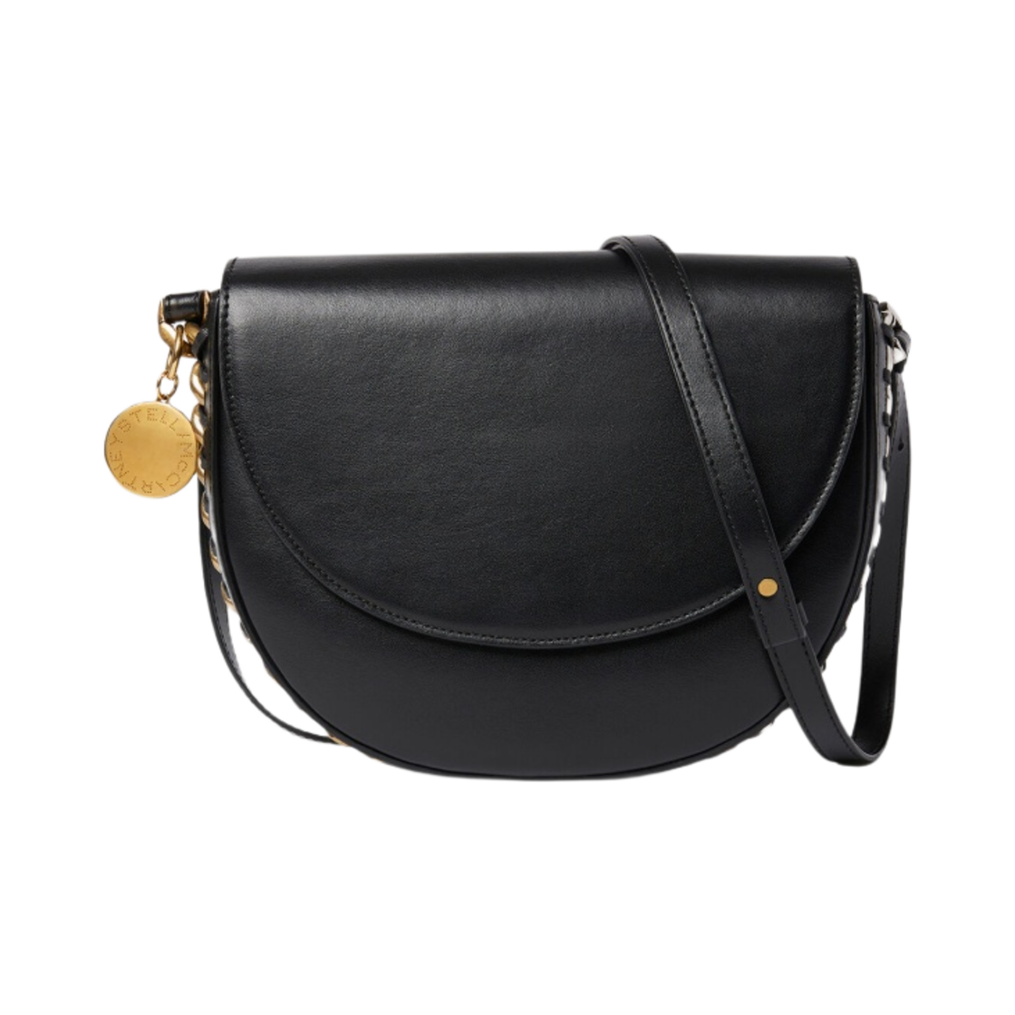 7B0006W88391000 Stella McCartney Frayme Medium Flap Shoulder Bag Black