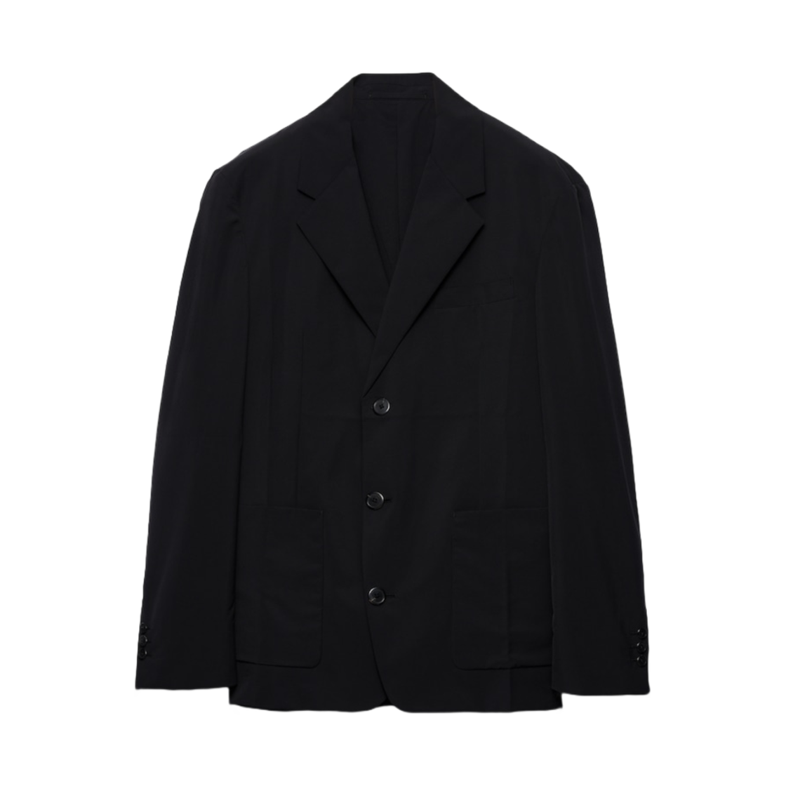 프라다 싱글 브레스티드 울 블렌드 자켓 블랙(Prada Single-Breasted Wool Blend Jacket Black)